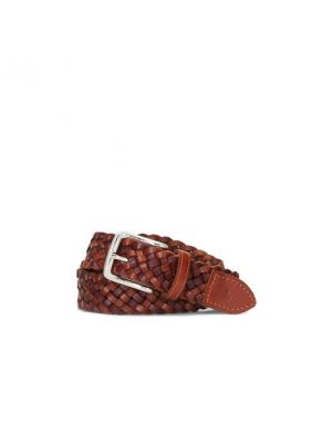 Cinturón de cuero con trenzado Polo Ralph Lauren marrón