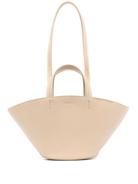 Shopper en cuir Patrizia Pepe beige