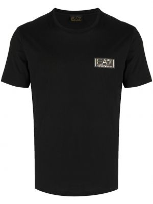 Βαμβακερή μπλούζα Ea7 Emporio Armani μαύρο