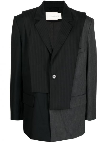 Asymmetrisk lang blazer Feng Chen Wang svart