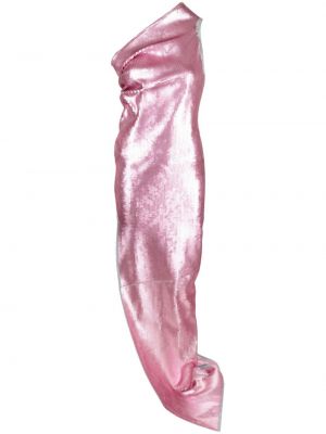 Asymetrické dlouhé šaty Rick Owens růžové
