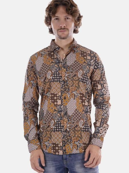 Рубашка Gianni Lupo коричневая