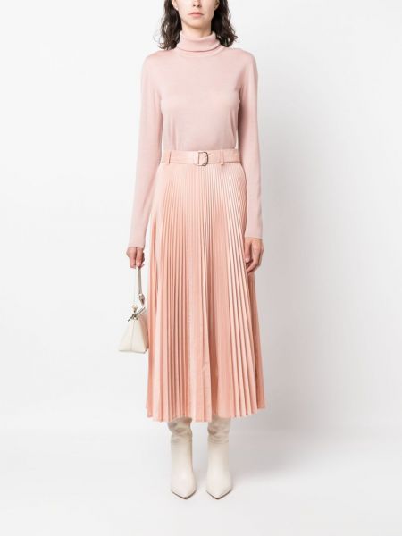 Plisované midi sukně Max Mara růžové