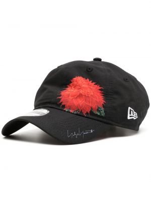 Cappello con visiera a fiori Yohji Yamamoto nero