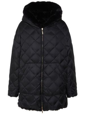 Obojstranná páperová bunda s kapucňou Max Mara čierna