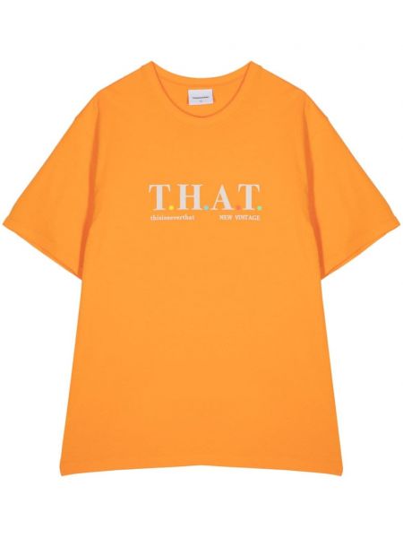 Raštuota medvilninė marškiniai This Is Never That oranžinė