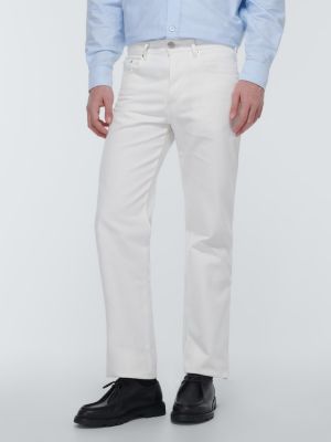 Straight fit džíny s vysokým pasem Ami Paris bílé