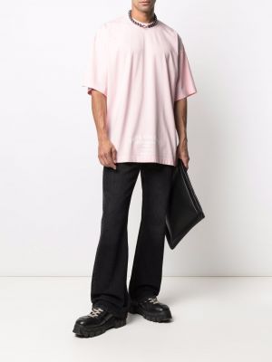 Camiseta con estampado oversized Vetements rosa