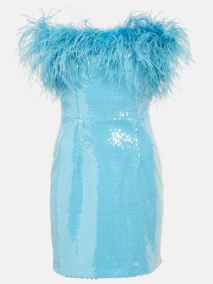 Obleka s perjem Rebecca Vallance modra