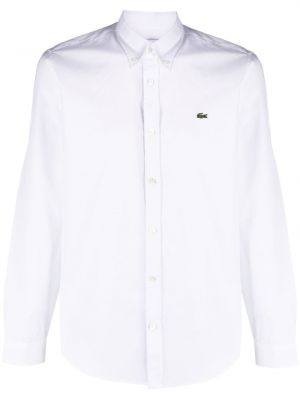 Памучна риза Lacoste бяло