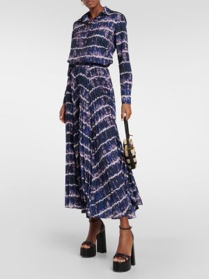 Plisované dlouhá sukně s potiskem Altuzarra modré