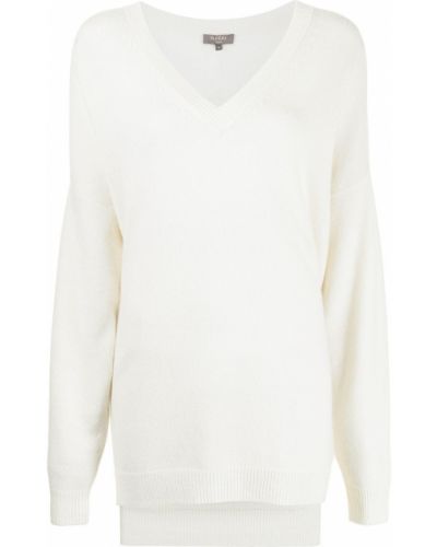 Sweter z dekoltem w serek oversize N.peal biały
