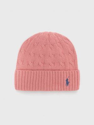 Хлопковая кепка Polo Ralph Lauren розовая