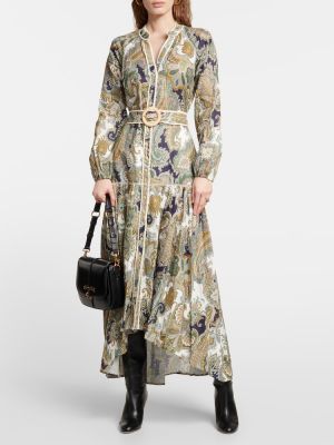 Λινή μίντι φόρεμα με σχέδιο Veronica Beard