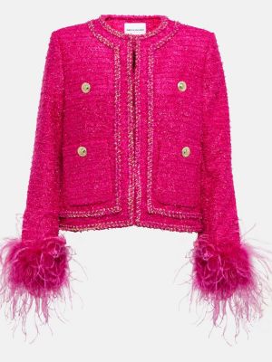 Tvīda jaka ar spalvām Rebecca Vallance rozā