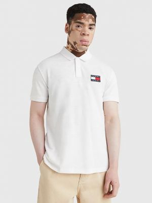 Tricou polo Tommy Jeans alb