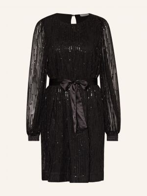 Prosta sukienka z cekinami z siateczką Summum Woman czarna