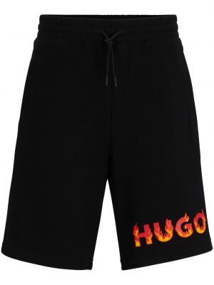 Pantaloni scurți din bumbac cu imagine Hugo