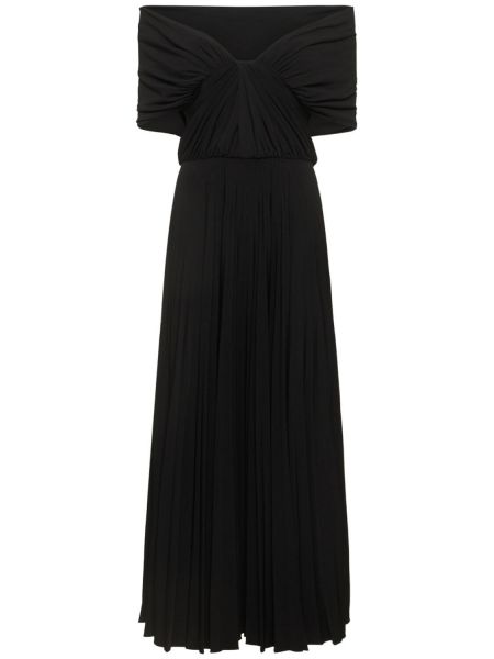 Sukienka midi z dżerseju drapowana Brandon Maxwell czarna