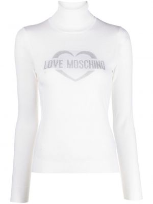 Trykt lang genser Love Moschino hvit