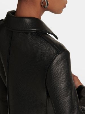 Kožená bunda Acne Studios čierna