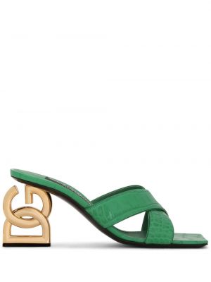 Papuci tip mules Dolce & Gabbana verde