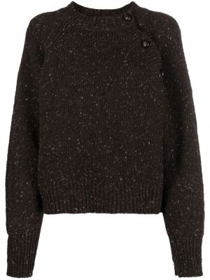 Sweter wełniany z wełny merino Margaret Howell brązowy