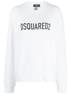 Trykt bomull sweatshirt Dsquared2 hvit