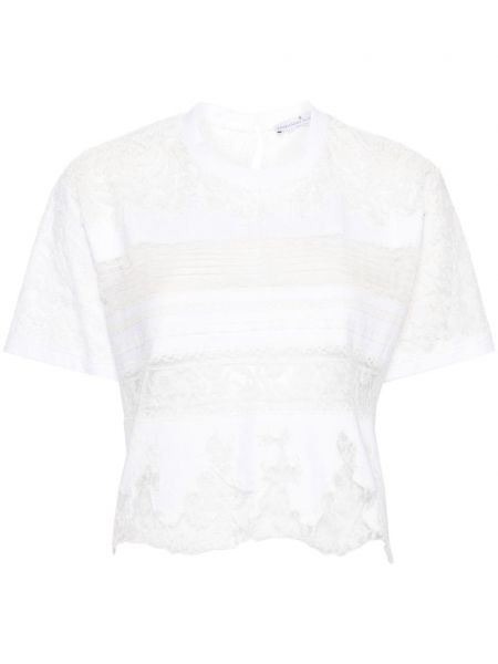 Nėriniuotas marškinėliai Ermanno Scervino balta
