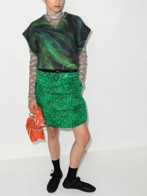 Raštuotas mini sijonas su abstrakčiu raštu Moncler žalia