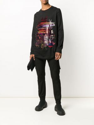 Camiseta con estampado abstracto Balmain negro