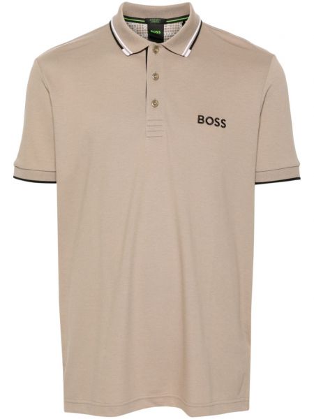 Polo krekls ar izšuvumiem džersija Boss bēšs