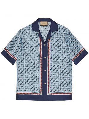 Koszula z krótkim rękawkiem Gucci - Niebieski
