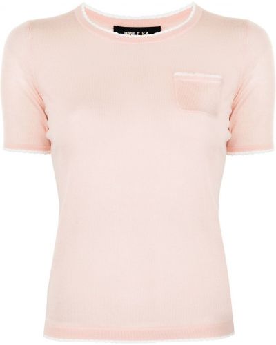 Camiseta de cuello redondo Paule Ka rosa