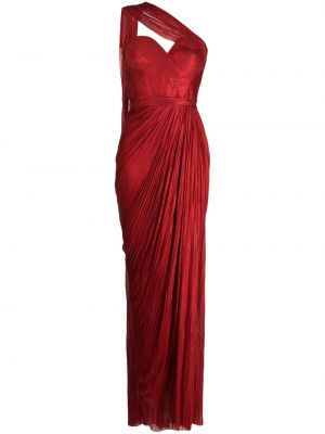 Plisirana svilena večerna obleka Maria Lucia Hohan rdeča