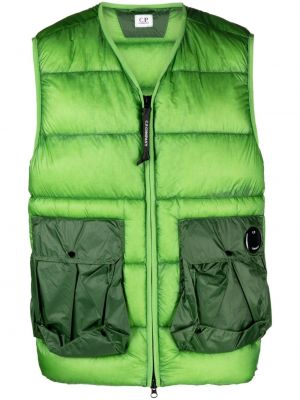 Prošívaná vesta na zip C.p. Company zelená
