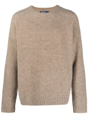 Sweter z okrągłym dekoltem Polo Ralph Lauren brązowy