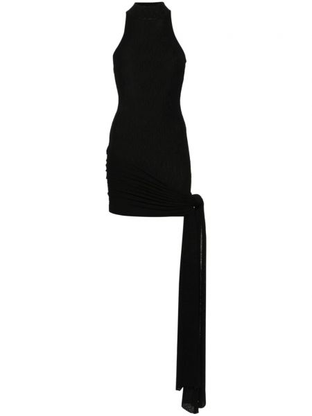 Černé drapované pletené šaty Aya Muse