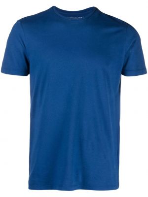 Kokvilnas t-krekls ar apaļu kakla izgriezumu Majestic Filatures zils