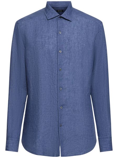 Camisa de lino Zegna azul
