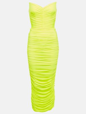 Midi haljina s printom Alex Perry žuta