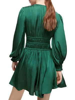 Платье с рюшами Maje зеленое