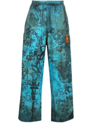 Памучни спортни панталони Balenciaga синьо
