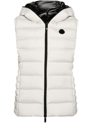 Péřová vesta s kapucí Moncler bílá