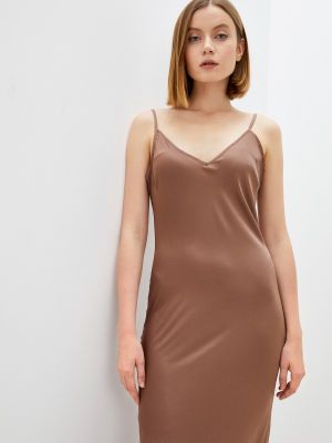 Платье в бельевом стиле Christina Shulyeva коричневое