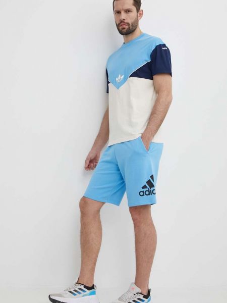 Pamučne kratke hlače Adidas plava