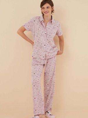 Bavlněné pyžamo Women'secret růžové
