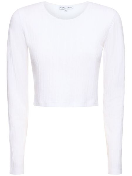 Broderet crop top Jw Anderson hvid