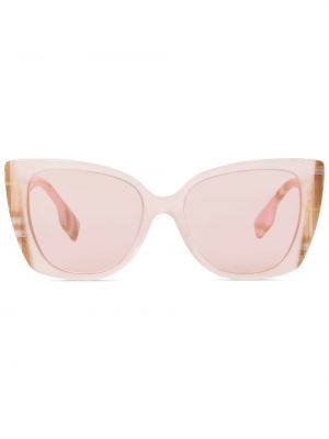 Rūtainas saulesbrilles ar apdruku Burberry rozā