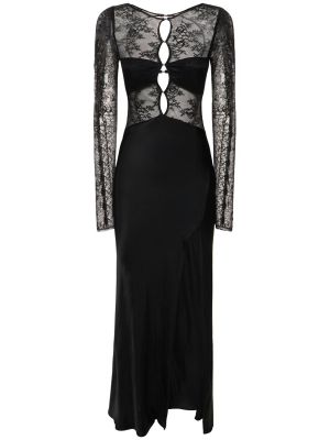 Макси рокля с дълъг ръкав с дантела Bec + Bridge черно